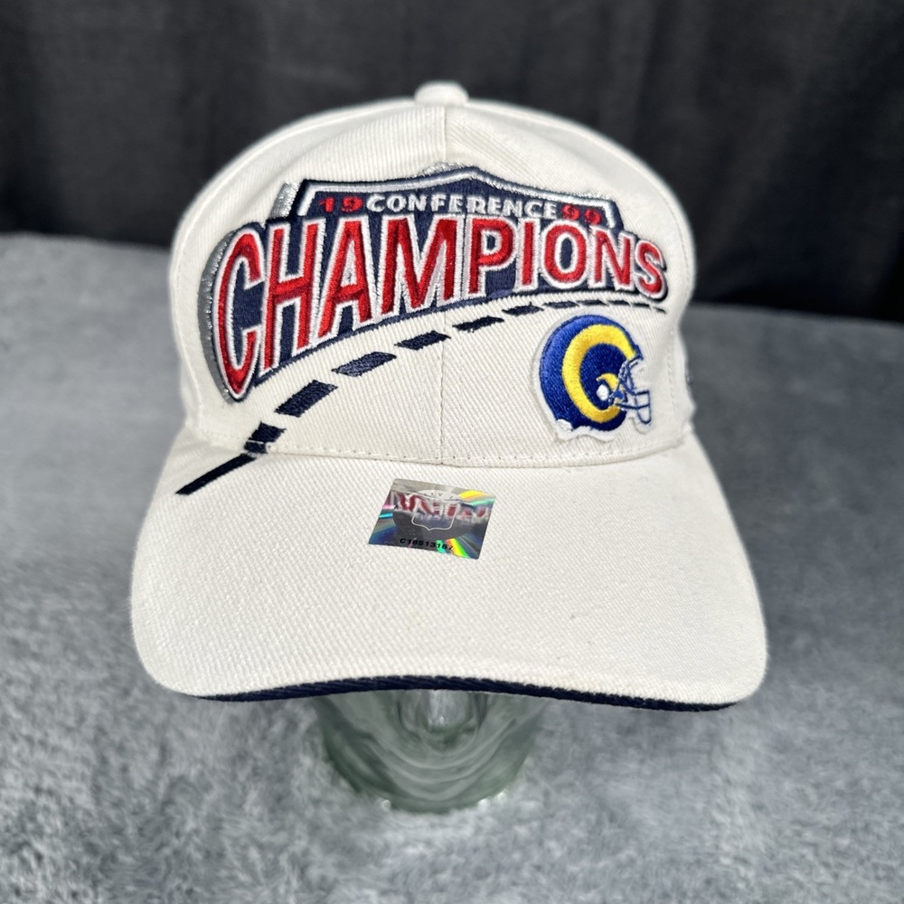 NOS ST LOUIS RAMS VINTAGE SPL28 1999 LOCKER ROOM NFC CHAMPIONS OFFICIAL HAT